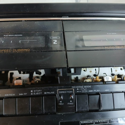 Hitachi Boombox with Dual Cassette Player, Radio and CD Player used