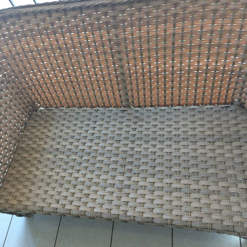 Garden loveseat used without cushions