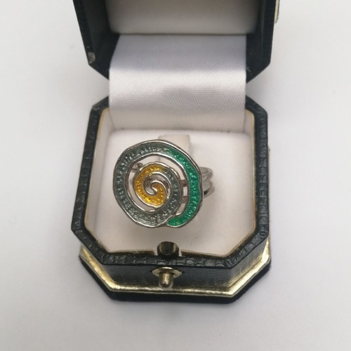 Silver ring 985 with permanent enamel handmade