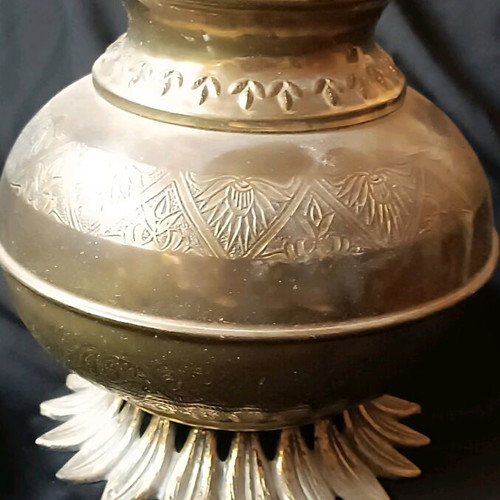 Vintage brass vase used, solid brass Asian style