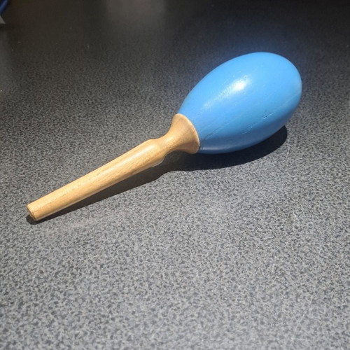 Wooden maraca 24cm, blue