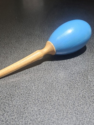 Wooden maraca 24cm, blue