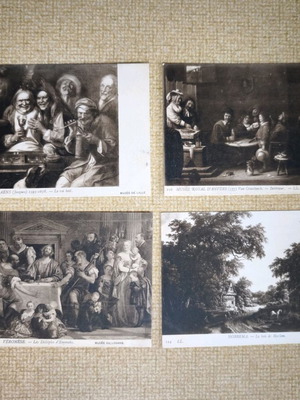 Μουσειακές καλλιτεχνικές κάρτ ποσταλ vintage σετ 4 τεμ. σαν καινούργιο