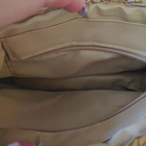 Women's handbag, beige and brown