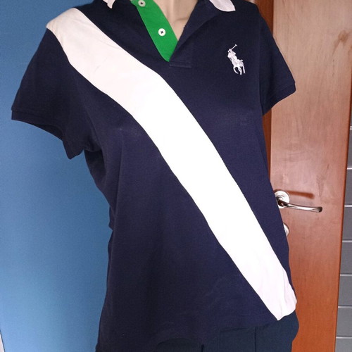 Ralph Lauren Golf Polo Shirt Blue Big Pony, Tailored Fit, Size L Like New