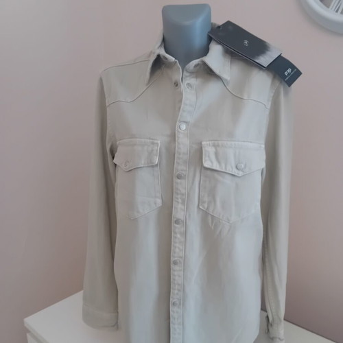 Men's beige shirt jacket, size S