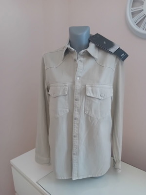 Men's beige shirt jacket, size S