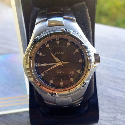 Adidas Scuba 10-5024 watch new, full set, black and silver