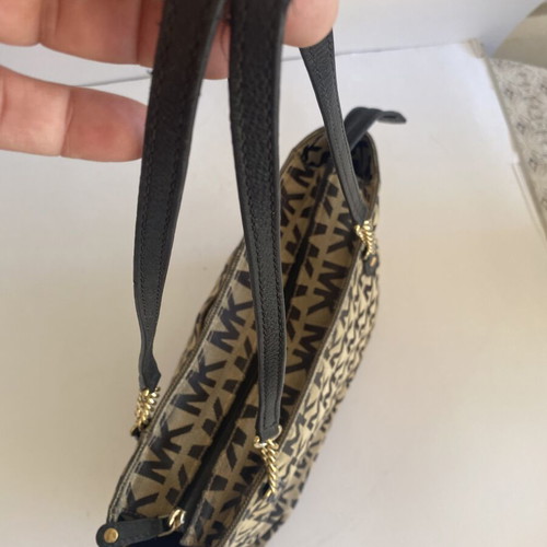Michael Kors women's bag used, beige and black with MK design