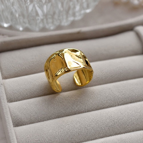 Silver S925 gold-plated statement ring