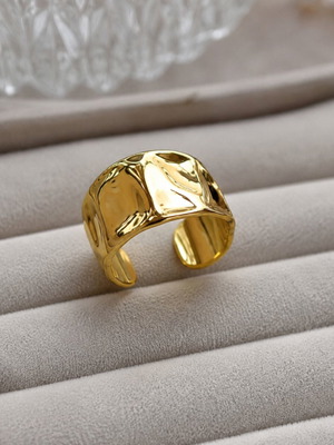 Silver S925 gold-plated statement ring