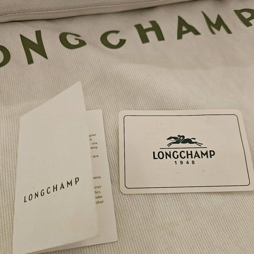 Longchamp leather tote bag used, white color