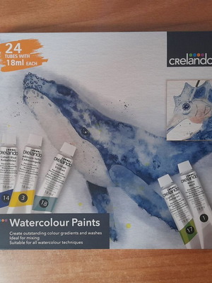 Crelando Watercolour Paints set, 24 tubes of 18 ml, sealed