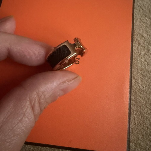 18K Gold Plated Ring with Black Detail used