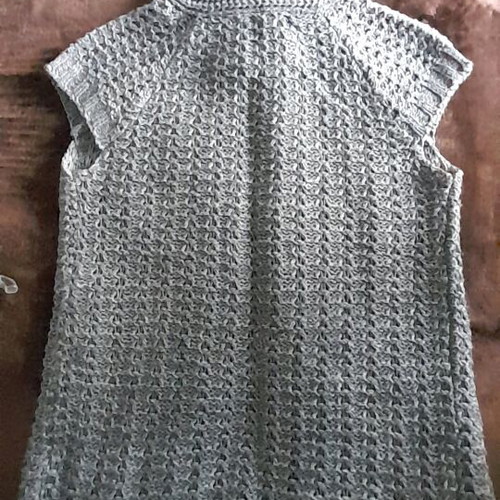 Knitted cardigan gray melange like new, size S-M