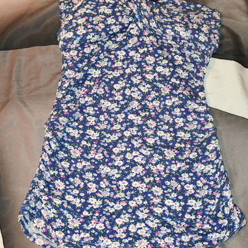 Strapless blouse used, blue, size M