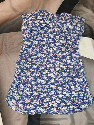 Strapless blouse used, blue, size M