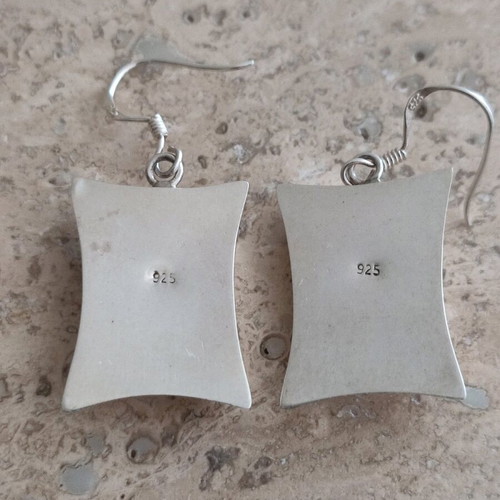 Silver 925 handmade Gianniotika dangling earrings with mother of pearl new