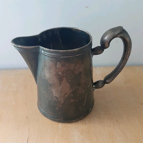 Christofle metal jug used 19th century with heavy patina