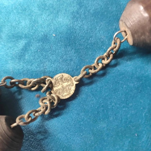 Rosary used from Jerusalem with wooden beads and renaissance cross