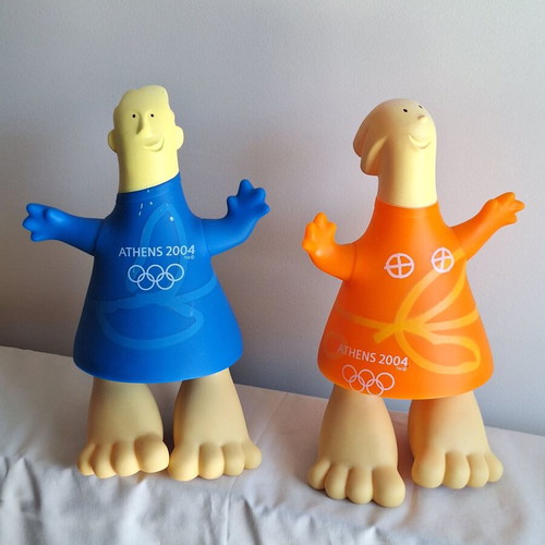 Athens 2004 Athena and Phevos Official Olympic Mascot Figures set