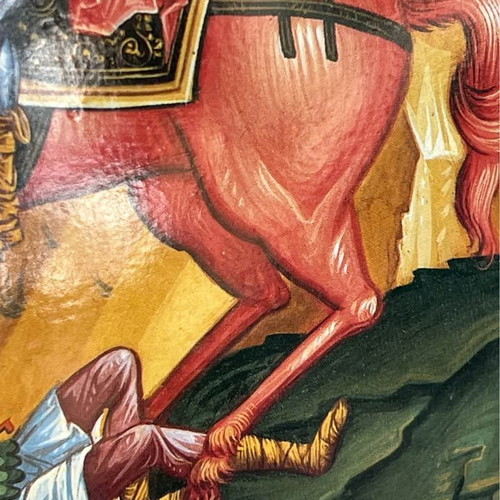 Saint Demetrios icon used, gilded, 15 x 20cm