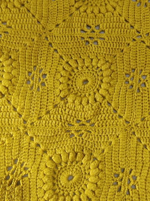 Knitted blanket like new with handmade crocheted rug gift