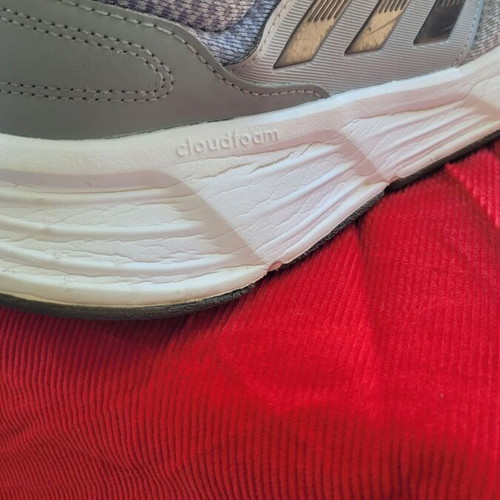 Adidas men's athletic shoes size 44 used, wide fit, black and gray