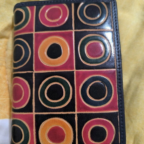 Leather wallet new multicolor with many slots Moon