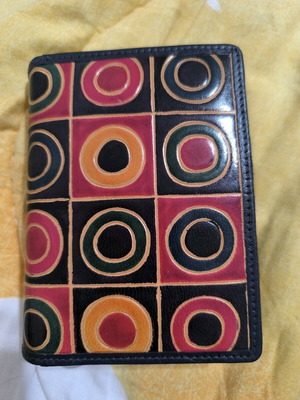 Leather wallet new multicolor with many slots Moon