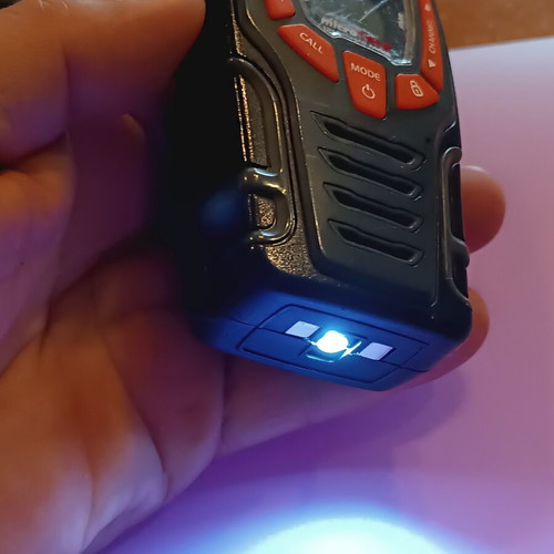 Cobra wireless PMR446 walkie talkie used with VOX and LED flashlight