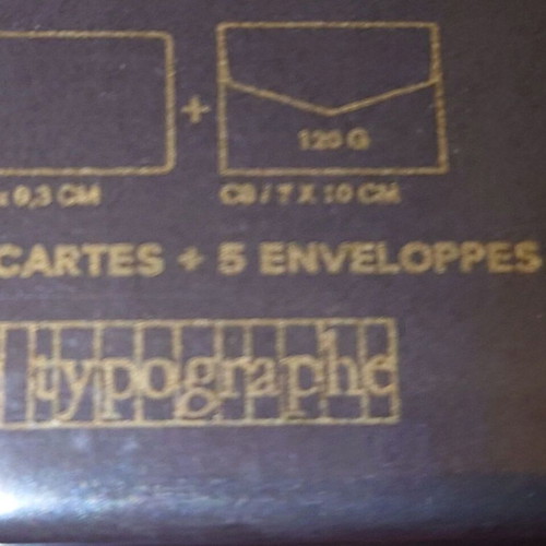Designer mini cards new, set with envelopes Le Typographe