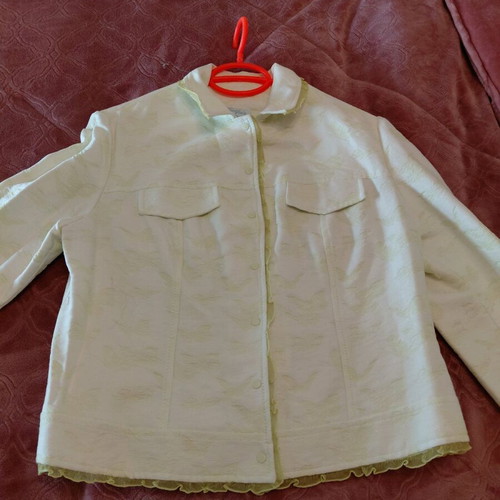 Lucifair jacket size 48 white-yellow with organza details like new