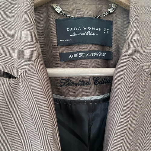 Zara limited edition jacket 55% wool 45% silk like new size 40
