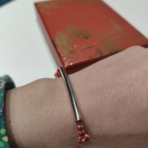 Macrame bracelet martis new with stainless steel element