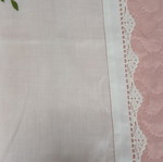 Handmade tablecloth linen fabric with embroidered floral designs