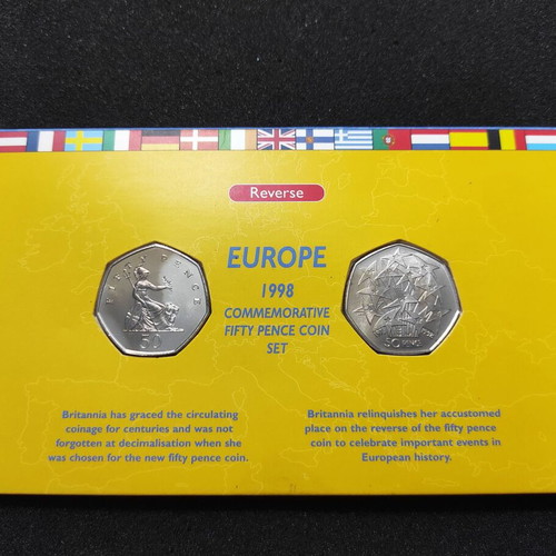 United Kingdom 1998 Fifty Pence Commemorative Coin Set Brilliant Uncirculated