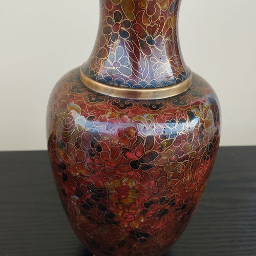 Cloisonne vintage decorative vase like new with metal