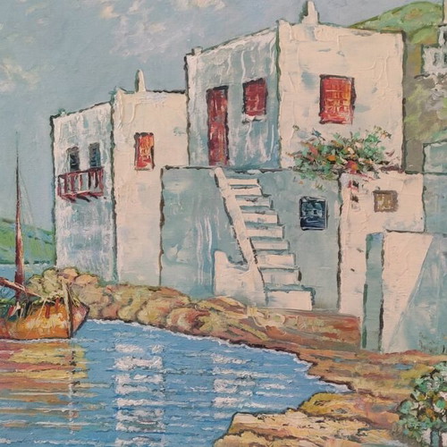 Signed embossed painting like new 62x52 cm