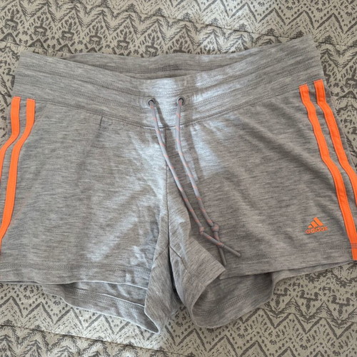 Adidas women's shorts Climalite like new, gray and orange
