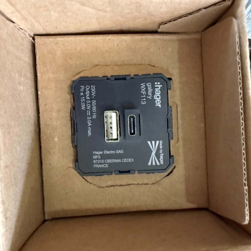 Hager WXF113 USB-A and USB-C Wall Charger Module brand new