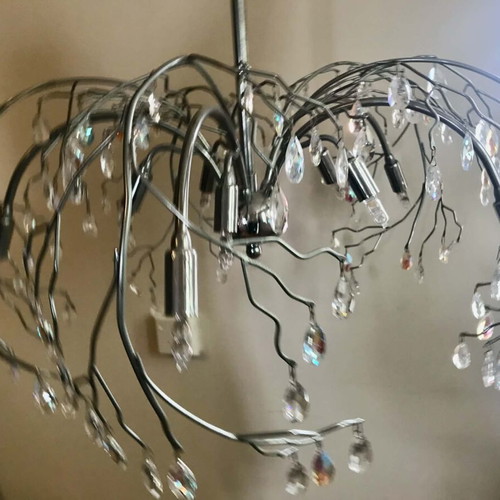 Luxury ceiling light with Swarovski crystals like new, silver color