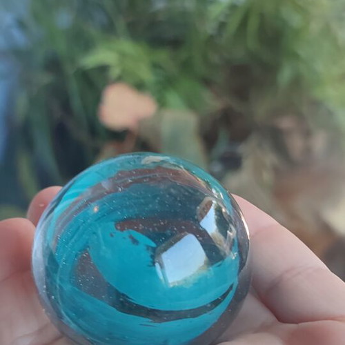 Crystal ball with blue waves new