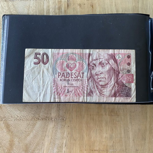 Collectible 50 Korun Czech banknote used, withdrawn from circulation