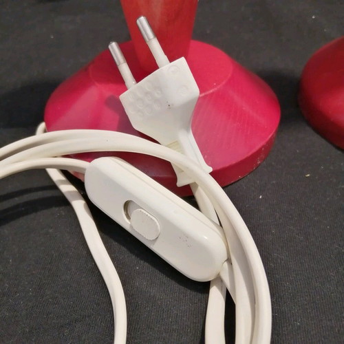 Wooden red table lamps for bulb, like new