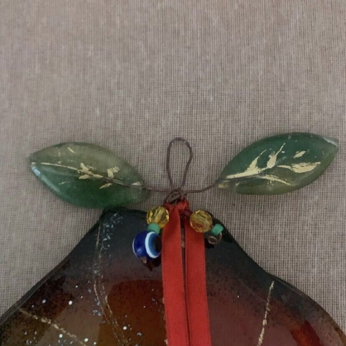 Stained Glass Hanging Pomegranate new, Hand-Painted
