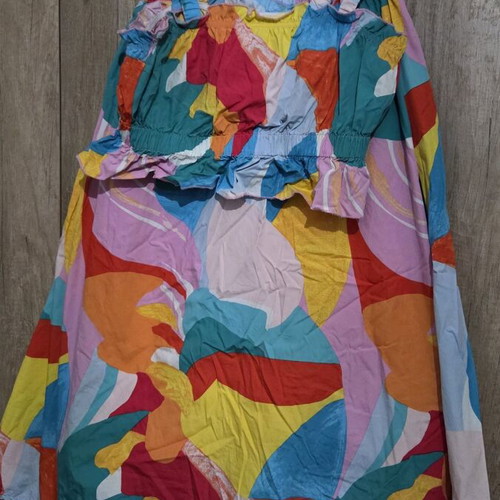 YAS colorful blouse and skirt set like new, size M