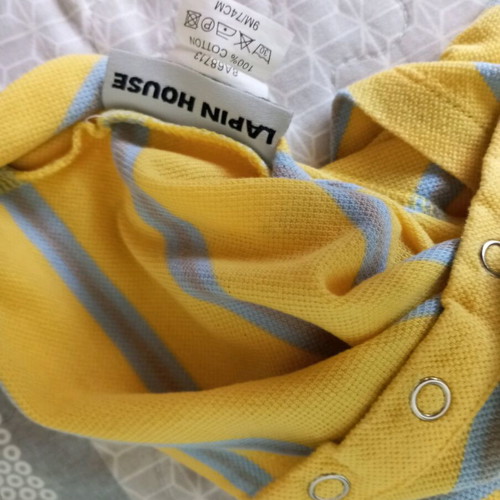Lapin House baby bodysuit polo design like new for 9 months boy