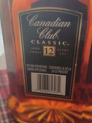 Canadian Club 12 Classic 1 Liter sealed