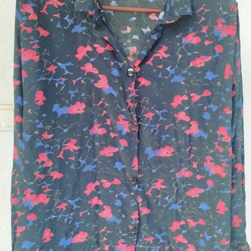 Women's Printed Shirt with Shoulder Pads like new, multicolor
